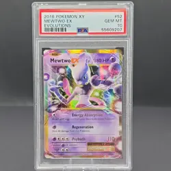 Pokemon TCG Mewtwo EX 52/108 Evolutions Ultra Rare Holo PSA 10 - Image 1