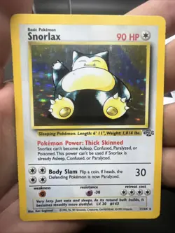 Pokemon Snorlax 11/64 – Jungle – Holo Rare – Moderate Play - Image 3