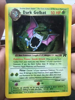Pokemon Dark Golbat 7/82 – Team Rocket – Holo Rare – Heavy Play - Image 3