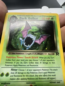 Pokemon Dark Golbat 7/82 – Team Rocket – Holo Rare – Heavy Play - Image 4
