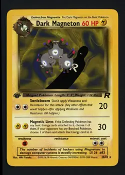 Dark Magneton 28/82 1st Edition Team Rocket Rare Pokemon TCG - Image 1