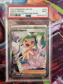 Pokemon TCG Lisia's Appeal Full Art Trainer Surging Sparks 246/191 PSA 9 - Image 1