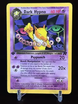 Pokemon 1st Edition Dark Hypno 26/82 Team Rocket Rare LP - Image 1