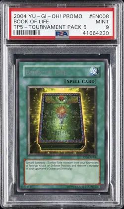 2004 YU-GI-OH! PROMO TP5-TOURNAMENT PACK 5 #EN008 BOOK OF LIFE PSA 9 - Image 1