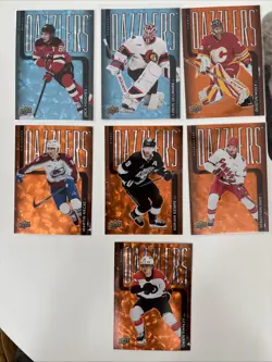 2025-26 Upper Deck Serie 1-2 Dazzlers Blue And Orange 7 Cards Lot - Image 1