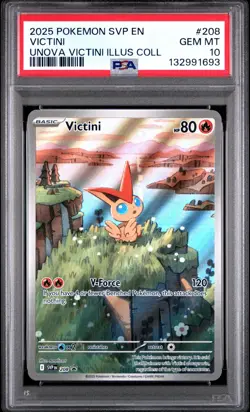 2025 POKEMON SVP EN-SV BLACK STAR PROMO #208 VICTINI UNOVA VICTINI ILLUS PSA 10 - Image 1
