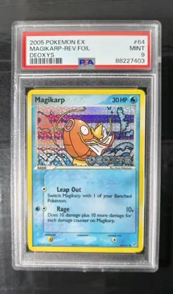 2005 POKEMON EX DEOXYS #64 MAGIKARP - REVERSE FOIL PSA 9 Low Pop - Image 1