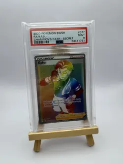 2020 Pokemon Sword Shield Kabu Full Art PSA 9 - Champions Path Secret Rare - Image 1