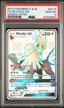 2019 POKEMON SUN & MOON HIDDEN FATES #SV79 FULL ART/SILVALLY GX PSA 10 - Image 1
