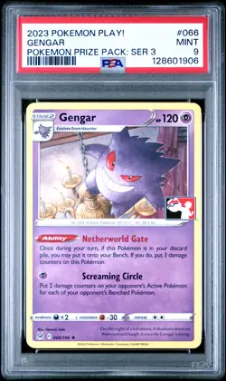 2023 POKEMON PLAY! POKEMON PRIZE PACK: SER 3 #066 GENGAR PSA 9 - Image 1