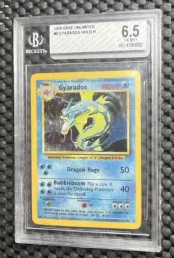 BGS 6 EX-MINT Gyarados 6/102 Holo Rare Base Set Unlimited Vintage Pokemon Card - Image 1