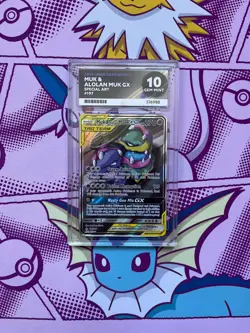 Pokemon TCG - Muk & Alolan Muk GX 197/214 - Unbroken Bonds - Graded - ACE 10 - Image 1