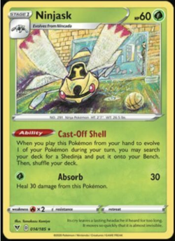 Pokemon - Ninjask - 014/185 - Rare - Vivid Voltage - NM/M - New - Image 1