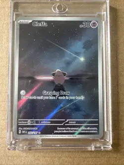 Pokemon Cleffa Illustration Rare Holo 202/197 SV03 Obsidian Flames 30 NM W/ Case - Image 1