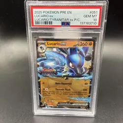 Pokemon Lucario EX 051/131 Holo Stamped Prismatic Evolutions Promo GEM PSA 10 - Image 1