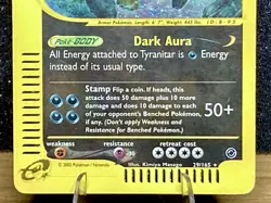 Tyranitar 29/165 ~ Holo *Swirl* Expedition Base Set 2002 MP Vintage Pokemon TCG - Image 3