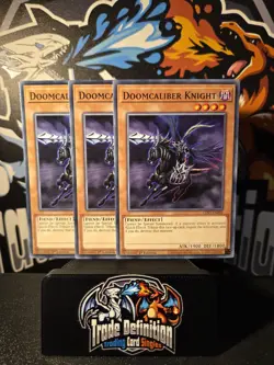 3x LDS3-EN005 Doomcaliber Knight Common 1st Edition YuGiOh Playset - Image 1