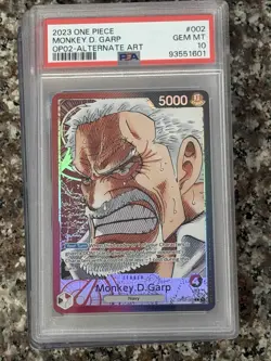 Monkey D.Garp OP02-002 L Alt - Paramount War - One Piece English PSA 10 - Image 1