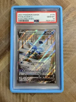 PSA 10 Glaceon V (Alternate Art) 175/203 Evolving Skies Ultra Rare Pokemon Card - Image 1
