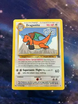 1999 Pokemon TCG Dragonite Card WB Stamped Movie Promo #5 WOTC Black Star Promo - Image 1