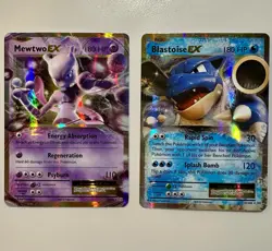 Pokemon EX Holo Card Lot - Mewtwo EX, Blastoise EX - Evolution 2 Cards Mint - Image 1