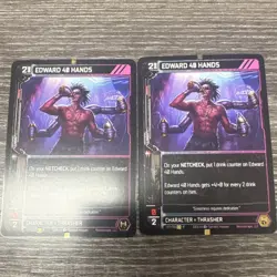 GEN E Card Lot (2) Edward 40 Hands Character Neuroscape Collectible Card Game - Image 1