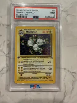 PSA 9 MINT Magneton 11/62 Holo 1st Edition Fossil 1999 Pokemon Card - Image 1