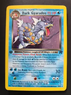 Pokemon TCG Dark Gyarados Holo Rare Card 8/82 1st edition - Image 1
