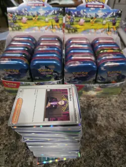 Pokemon Ascended Heroes Mini Tin Display 10 Sealed Booster Tins Open Display - Image 3