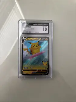 Surfing Pikachu V 008/025 Celebrations Holo CGC 10 Gem Mint Pokemon 2021 - Image 1