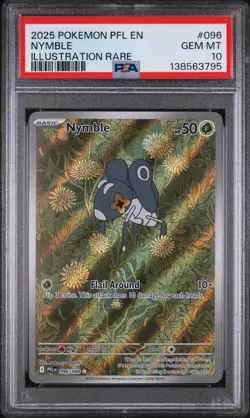 2025 Pokemon Phantasmal Flames Nymble Illustration Rare 096/094 PSA 10 - Image 1