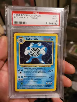 Pokemon Psa 9 base set poliwrath holo 1999 mint - Image 1