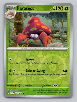 Reverse Holo Parasect 005/159 Common Journey Together Pokemon - Image 1