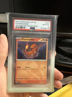 Pokemon Charmander 151 Poster Coll. Holo Promo SVP EN 047 PSA 10 Gem Mint - Image 1