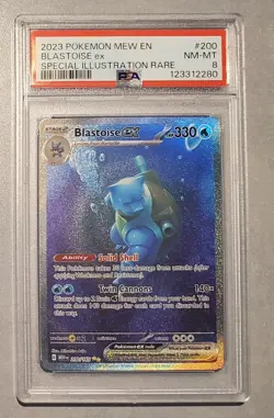2023 POKEMON MEW EN-151 SPECIAL ILLUSTRATION RARE #200/165 BLASTOISE EX PSA 8 - Image 1