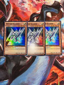Yugioh! 3x Photon Slasher ZTIN-EN008 Super Rare Limited Edition Light Play - Image 1