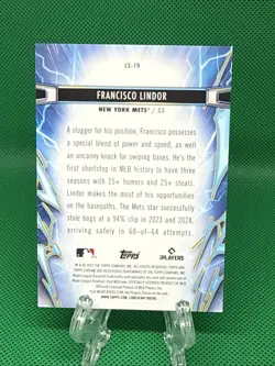 Francisco Lindor /75 Green Space Dust 2025 Topps Cosmic Chrome Light Speed Mets - Image 2