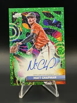 2025 Topps Cosmic Chrome Matt Chapman CCA-MC Green Space Dust Refractor /75 (AU) - Image 1