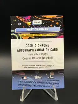 2025 Topps Cosmic Chrome Matt Chapman CCA-MC Green Space Dust Refractor /75 (AU) - Image 2