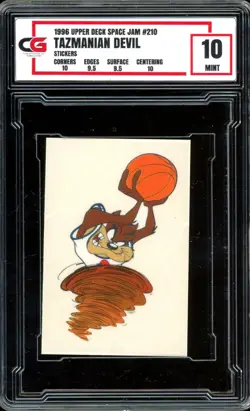 1996 Upper Deck Space Jam Michael Jordan ~ #210 Tazmanian Devil ~ GRADED CG 10 - Image 1