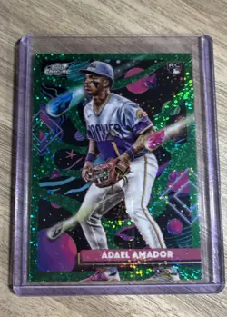 2025 Topps Cosmic Chrome - Adael Amador #97 Green Space Dust Refractor /75 (RC) - Image 1