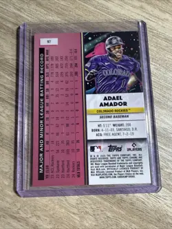 2025 Topps Cosmic Chrome - Adael Amador #97 Green Space Dust Refractor /75 (RC) - Image 3