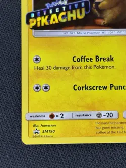 Pokemon TCG Detective Pikachu Stamped SM190 Black Star Promo - Image 5
