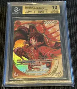 One Piece BGS 10 Monkey D. Luffy #ST01-012 Oda Signed 1st anniversary 2023 ENG - Image 1