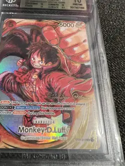 One Piece BGS 10 Monkey D. Luffy #ST01-012 Oda Signed 1st anniversary 2023 ENG - Image 5