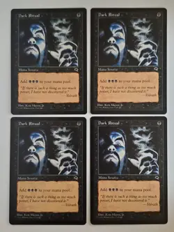 Heavily Played - 4x MTG Dark Ritual - Tempest - Image 1