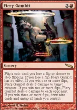 1 x Fiery Gambit - Mirrodin - Light Play - MTG - Image 1