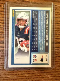 2025 Optic TREVEYON HENDERSON Rated Rookie Blue Glitter SSP #248 Patriots *Read - Image 2