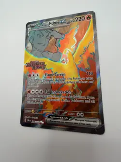 Team Rocket’s Moltres ex 208/182 Secret Rare Destined Rivals Pokemon Card NM+ - Image 2