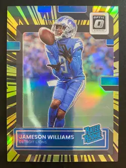 Jameson Williams 2022 Donruss Optic Rookie Electricity /65 Lions #208 SCRATCHES - Image 1